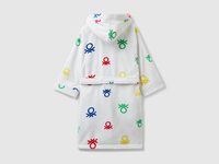 Benetton,  Bademantel Mit All-over-logos,  taglia L,  Weiss,  Kinder