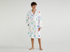 Benetton,  Bademantel Unisex Mit All-over-logos,  taglia M,  Weiss,  Herren