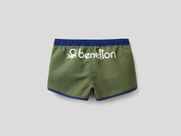 Benetton,  Badeshorts Mit Logoprint,  taglia 90,  Militärgrün,  Kinder