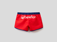 Benetton,  Badeshorts Mit Logoprint,  taglia EL,  Rot,  Kinder