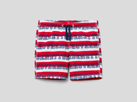Benetton,  Badeshorts Mit Streifenmuster,  taglia M,  Rot,  Kinder
