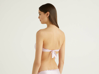 Benetton,  Bandeau-bikinioberteil Mit Laminiertem Effekt,  taglia L,  Pastellrosa,  Damen