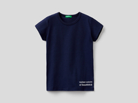 Benetton,  Basic-t-shirt Aus 100% Bio-baumwolle,  taglia EL,  Dunkelblau,  Kinder