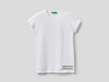 Benetton,  Basic-t-shirt Aus 100% Bio-baumwolle,  taglia KL,  Weiss,  Kinder