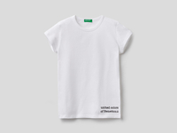 Benetton,  Basic-t-shirt Aus 100% Bio-baumwolle,  taglia L,  Weiss,  Kinder