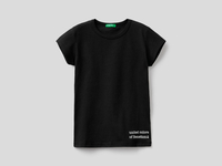 Benetton,  Basic-t-shirt Aus 100% Bio-baumwolle,  taglia M,  Schwarz,  Kinder