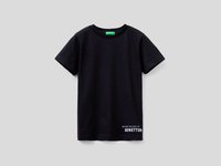 Benetton,  Basic-t-shirt Aus Bio-baumwolle,  taglia XS,  Schwarz,  Kinder