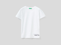 Benetton,  Basic-t-shirt Aus Bio-baumwolle,  taglia XS,  Weiss,  Kinder