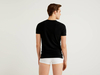 Benetton,  Basic-t-shirt Mit V-ausschnitt,  taglia L,  Schwarz,  Herren