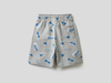 Benetton,  Bedruckte Bermuda Aus 100% Baumwolle,  taglia XS,  Hellgrau,  Kinder