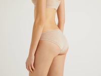 Benetton,  Beiger Slip Mit Niedriger Hüfthöhe,  taglia OS,  Beige,  Damen