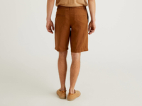 Benetton,  Bermuda Aus 100% Leinen,  taglia 56,  Dunkelbraun,  Herren