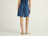 Benetton,  Bermuda Aus 100% Leinen,  taglia M,  Taubenblau,  Damen