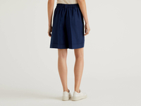 Benetton,  Bermuda Aus 100% Leinen,  taglia XS,  Dunkelblau,  Damen