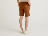 Benetton,  Bermuda Aus Reinem Leinen,  taglia 42,  Dunkelbraun,  Herren