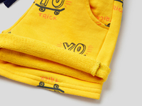 Benetton,  Bermuda Aus Sweatstoff In 100% Baumwolle,  taglia XX,  Gelb,  Kinder