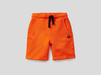 Benetton,  Bermuda Aus Sweatstoff In Reiner Baumwolle,  taglia XX,  Orange,  Kinder