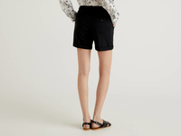 Benetton,  Bermudas Aus Stretchiger Baumwolle,  taglia 50,  Schwarz,  Damen