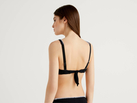 Benetton,  Bh Mit Stickerei In Einer Kontrastfarbe,  taglia XL,  Schwarz,  Damen