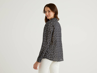 Benetton,  Blaue Bluse Aus Reiner Baumwolle Mit Punkteprint,  taglia XS,  Dunkelblau,  Damen