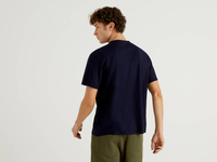 Benetton,  Blaues T-shirt Aus Reiner Baumwolle,  taglia S,  Dunkelblau,  Herren