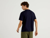 Benetton,  Blaues T-shirt Aus Reiner Baumwolle,  taglia XL,  Dunkelblau,  Herren