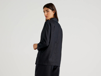 Benetton,  Blazer Aus Leinen Mit 3/4-ärmeln,  taglia 38,  Schwarz,  Damen