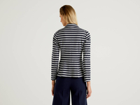 Benetton,  Blazer Mit Grauen Und Dunkelblauen Streifen,  taglia 38,  Bunt,  Damen