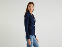 Benetton,  Blazer Ohne Innenfutter,  taglia 48,  Dunkelblau,  Damen