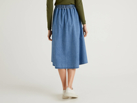 Benetton,  Bleistiftrock,  taglia S,  Blassblau,  Damen