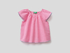 Benetton,  Bluse Aus 100% Baumwolle Mit Vichy-muster,  taglia 90,  Fuchsia,  Kinder