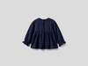 Benetton,  Bluse Aus 100% Bio-baumwolle Mit Rüsche,  taglia 62,  Dunkelblau,  Kinder