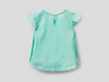 Benetton,  Bluse Aus Baumwolle Mit Volant-ärmeln,  taglia XS,  Türkisblau,  Kinder