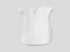 Benetton,  Bluse Aus Baumwolle Mit Volant-ärmeln,  taglia XS,  Weiss,  Kinder