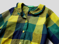 Benetton,  Bluse Aus Baumwollgewebe Mit Karomuster,  taglia 68,  Bunt,  Kinder