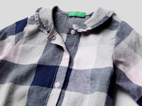 Benetton,  Bluse Aus Baumwollgewebe Mit Karomuster,  taglia 68,  Bunt,  Kinder