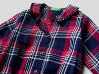 Benetton,  Bluse Aus Baumwollgewebe Mit Karomuster,  taglia XX,  Bunt,  Kinder