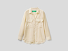 Benetton,  Bluse Aus Fließender Viskose,  taglia M,  Beige,  Damen