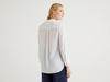 Benetton,  Bluse Aus Fließender Viskose,  taglia S,  Weiss,  Damen