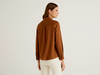 Benetton,  Bluse Aus Leichter Baumwolle,  taglia L,  Dunkelbraun,  Damen