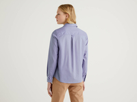 Benetton,  Bluse Aus Leichter Baumwolle,  taglia M,  Blassblau,  Damen
