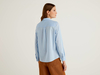Benetton,  Bluse Aus Leichter Baumwolle,  taglia XS,  Hellblau,  Damen