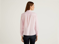 Benetton,  Bluse Aus Leichter Baumwolle,  taglia XS,  Pink,  Damen
