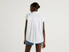 Benetton,  Bluse Aus Stretchiger Baumwolle Mit Tunnelzug,  taglia XS,  Weiss,  Damen