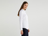Benetton,  Bluse Aus Stretchiger Popeline,  taglia XL,  Weiss,  Damen