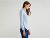 Benetton,  Bluse Aus Stretchiger Popeline,  taglia XS,  Blassblau,  Damen