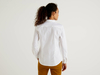 Benetton,  Bluse In Einer Stretchigen Baumwollmischung,  taglia S,  Weiss,  Damen