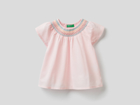 Benetton,  Bluse Mit Besticktem Kragen,  taglia 62,  Pastellrosa,  Kinder