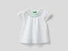 Benetton,  Bluse Mit Besticktem Kragen,  taglia 74,  Weiss,  Kinder