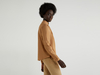 Benetton,  Bluse Mit Kragen Und Falten,  taglia S,  Braun,  Damen